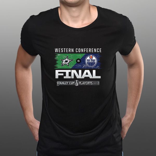 Dallas Stars Vs Edmonton Oilers 2024 Western Conference Finals Matchup T-Shirt