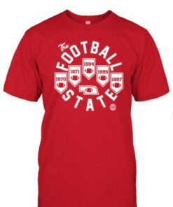 Football State Banners Red T Shirt 1