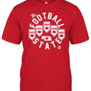 Football State Banners Red T Shirt 1