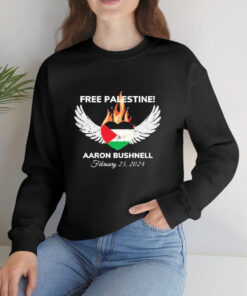 Free Palestine Aaron Bushnell February 25 2024 Fire Heart And Wing T Shirt 1