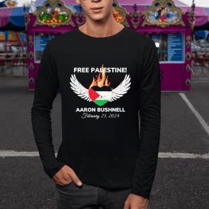 Free Palestine Aaron Bushnell February 25 2024 Fire Heart And Wing T Shirt 2