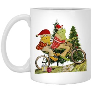 Frog And Toad On The Bike Christmas Mugs 1