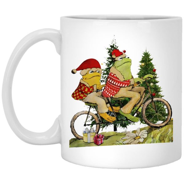 Frog And Toad On The Bike Christmas Mugs