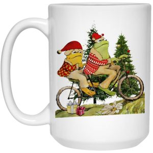 Frog And Toad On The Bike Christmas Mugs