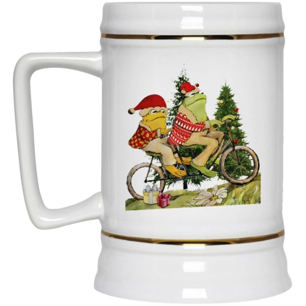 Frog And Toad On The Bike Christmas Mugs