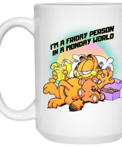 Garfield I’m A Friday Person In A Monday World Mugs 1 Garfield I'm A Friday Person In A Monday World Mugs 2