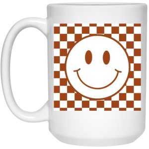 Happy Face Checkered Pattern Mugs 3