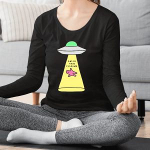 Hello New Friends Ufo Draw T Shirt 1