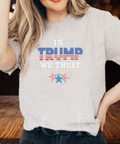 In Trump We Trust Triblend America Flag And Star T Shirt 1
