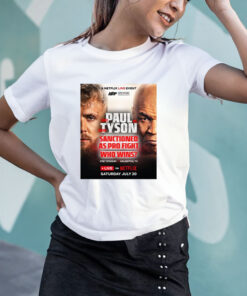 Jake Paul Vs Mike Tyson Sanctioned As Pro Fight Who Wins Live On Netflix Saturday July 20 T Shirt 1
