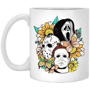 Jason Voorhees Michael Myers Ghostface Flower Halloween Mugs 1