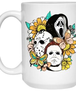 Jason Voorhees Michael Myers Ghostface Flower Halloween Mugs 3