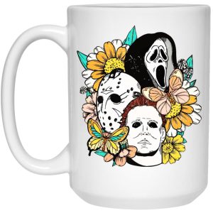 Jason Voorhees Michael Myers Ghostface Flower Halloween Mugs 3