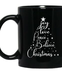 Joy Love Peace Believe Christmas Mugs 1