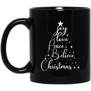 Joy Love Peace Believe Christmas Mugs 1