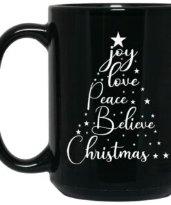 Joy Love Peace Believe Christmas Mugs 1 Joy Love Peace Believe Christmas Mugs 2