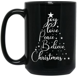 Joy Love Peace Believe Christmas Mugs 2