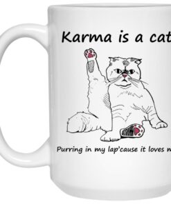 Karma Is A Cat Purring In My Lap Cause It Loves Me Mugs 2