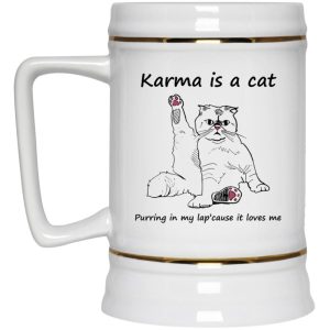 Karma Is A Cat Purring In My Lap Cause It Loves Me Mugs 3