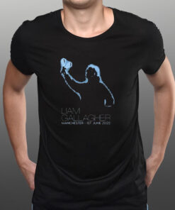 Liam Gallagher Manchester Maracas Event T-Shirt 1 Liam Gallagher Manchester Maracas Event T Shirt 2