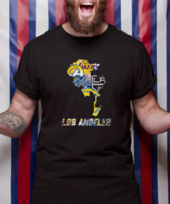 Los Angeles Map Sports Teams Logo T Shirt 1