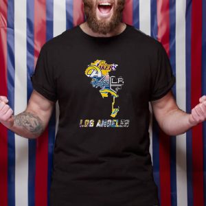 Los Angeles Map Sports Teams Logo T Shirt 1