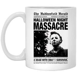 Michael Myers The Haddonfield Herald Halloween Night Massacre Mugs 1