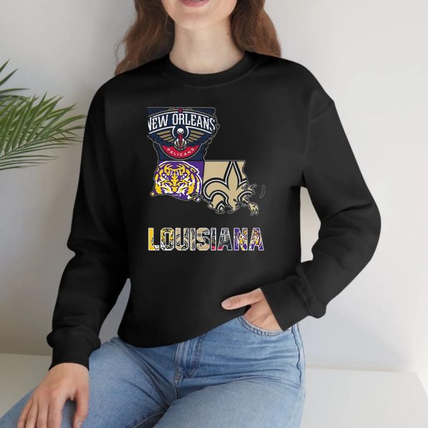 New Orleans Pelicans Lsu Tigers New Orleans Saints Proud Of Louisiana T-Shirt