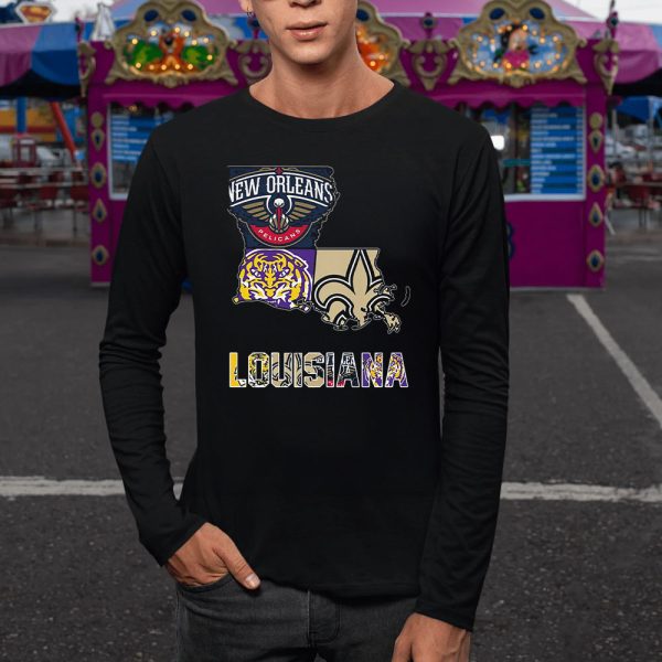 New Orleans Pelicans Lsu Tigers New Orleans Saints Proud Of Louisiana T-Shirt