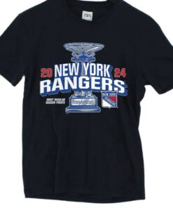 New York Rangers Fanatics Branded 2024 Presidents' Trophy T Shirt 1