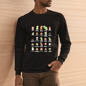 Nintendo Men’s Pixel Cast Toad Super Luigi Super Mario 2024 T-Shirt