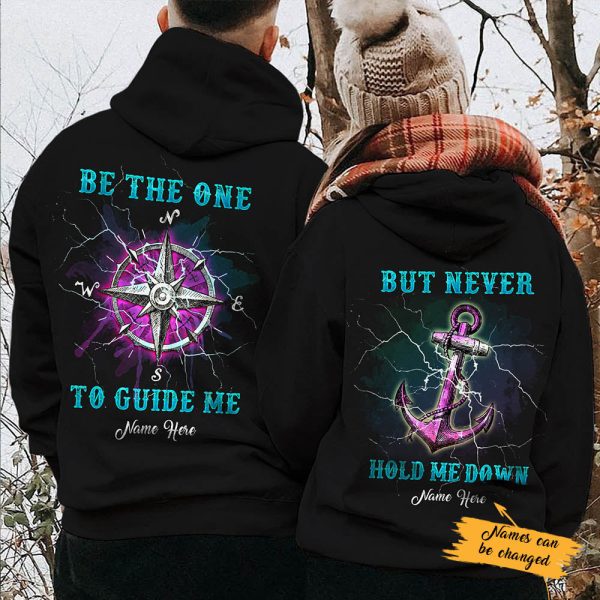 Personalized Anchor Compass Love Couple Hoodie