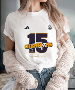 Real Madrid Adidas 2024 Uefa Champions League Champions T-Shirt 1 Real Madrid Adidas 2024 Uefa Champions League Champions T Shirt 2