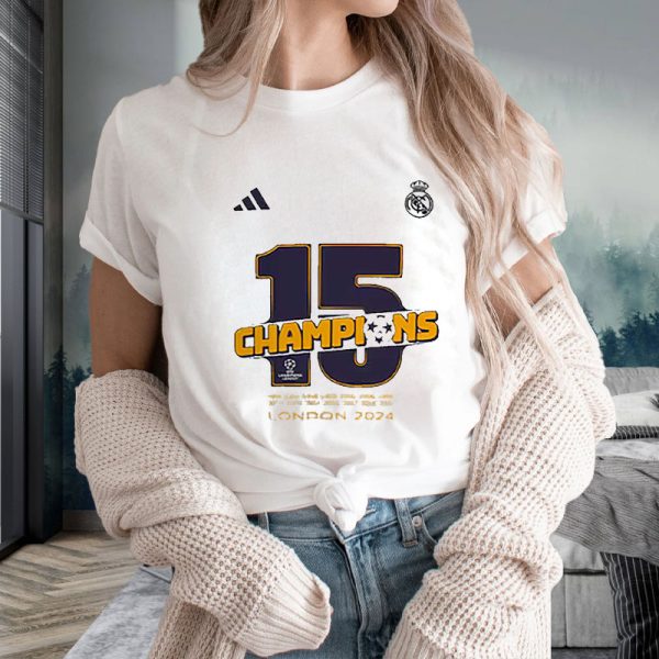 Real Madrid Adidas 2024 Uefa Champions League Champions T-Shirt