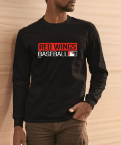 Red Wings Baseball Logo T Shirt 2
