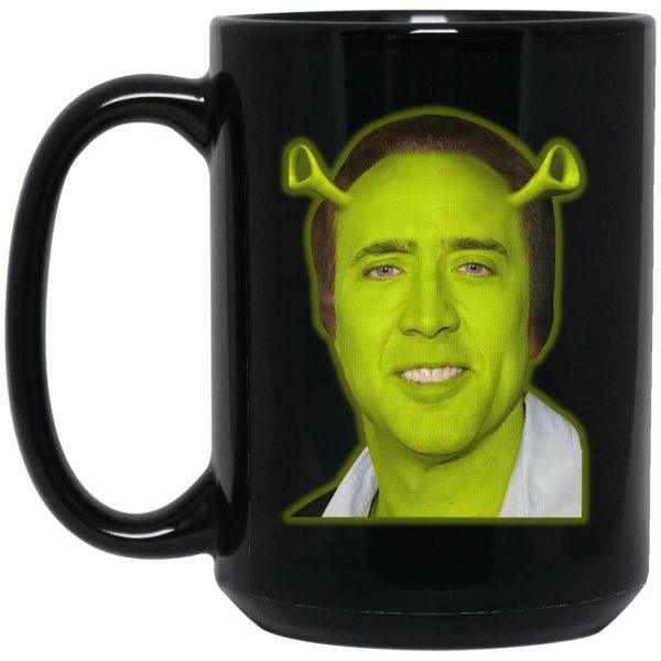 Shrek And Nicolas Cage Face Mugs