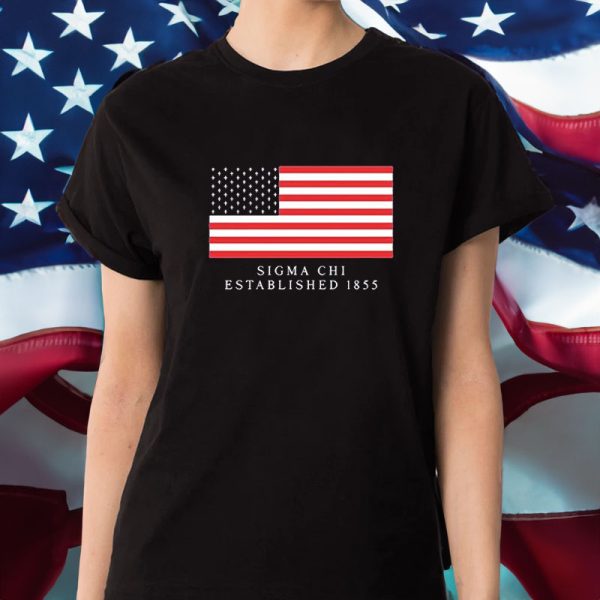 Sigma Chi Established 1855 America Flag T-Shirt