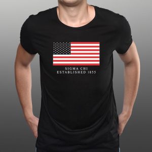 Sigma Chi Established 1855 America Flag T-Shirt