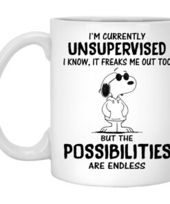 Snoopy Im Currently Unsupervised I Know It Freaks Me Out Too Mugs 1