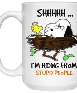 Snoopy Im Hiding From Stupid People Mug 3