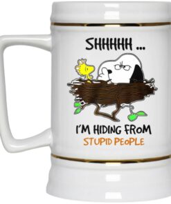 Snoopy Im Hiding From Stupid People Mug 4