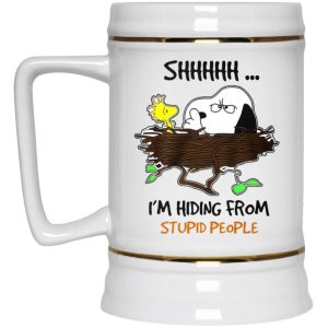 Snoopy Im Hiding From Stupid People Mug 4