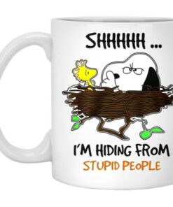 Snoopy Im Hiding From Stupid People Mug 5