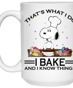 Snoopy That's What I Do I Bake And I Know Things Mugs 2