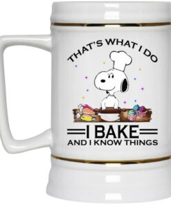 Snoopy That's What I Do I Bake And I Know Things Mugs 3