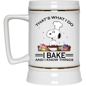 Snoopy That's What I Do I Bake And I Know Things Mugs 3