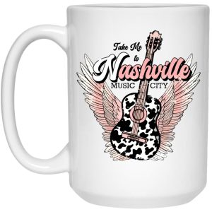 Take Me To Nashville Music City Guitar Mugs