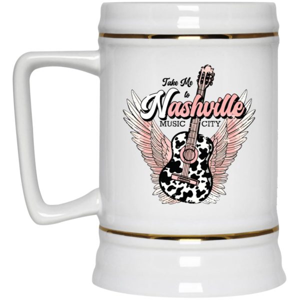 Take Me To Nashville Music City Guitar Mugs