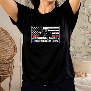 Trump 2024 Voting For The Convicted Felon USA Flag T-Shirt