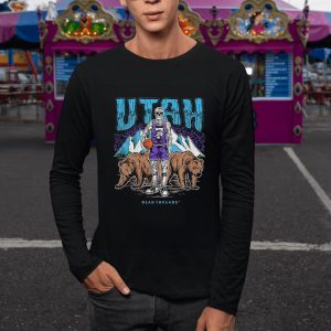 Utah Dead Threads Skeleton Basketball Player And Bear T Shirt 2